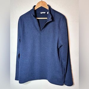Calvin Klein 1/4 Zip Pullover Navy Blue  Casual Cotton size Large Preppy